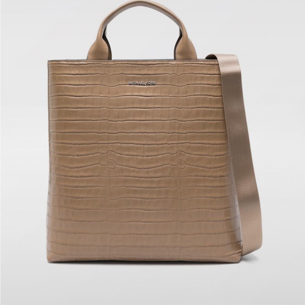 NWT MK Hudson Crocodile Embossed Leather Tote Bag